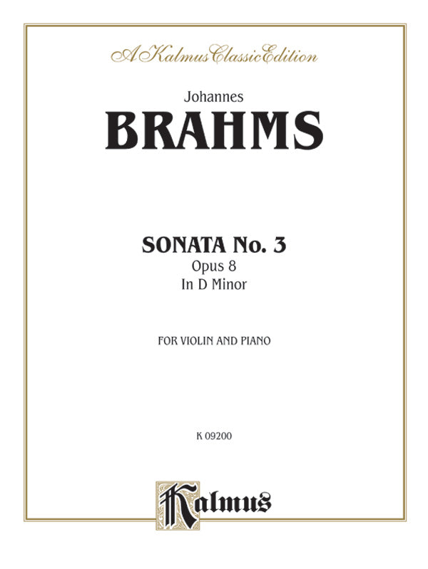 Sonata in D Minor, Opus 108 Cover Image