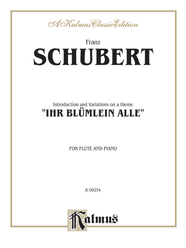 Introduction and Variations on a Theme "Ihr Blümlein Alle," Opus 160 Cover Image