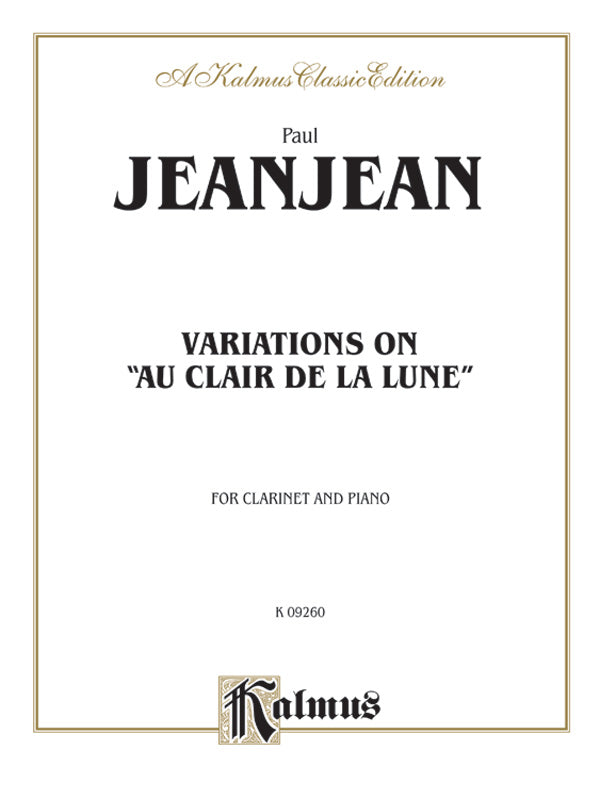 Jeanjean: Variations on "Au Clair de la Lune" Sheet Music Preview