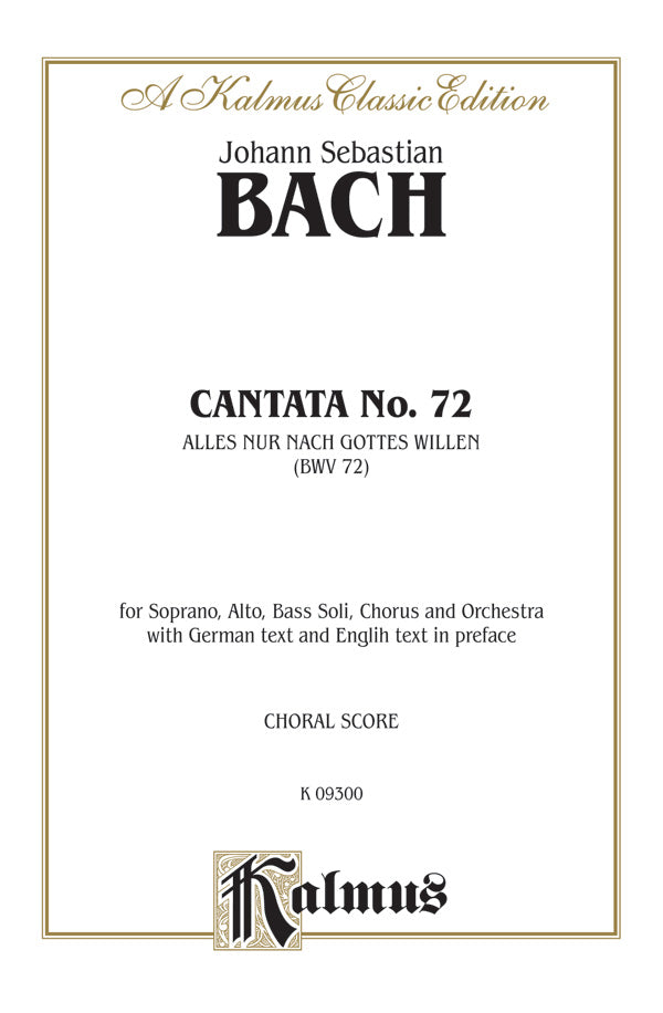 Cantata No. 72 -- Alles nur nach Gottes Willen Cover Image