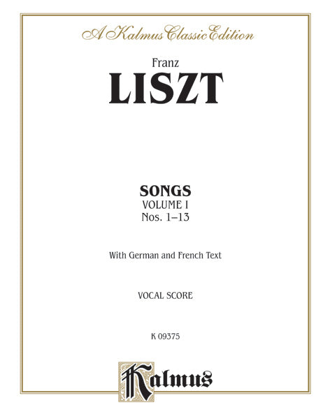 Liszt: Songs, Volume I, Nos. 1-13 (German/French) Sheet Music Preview