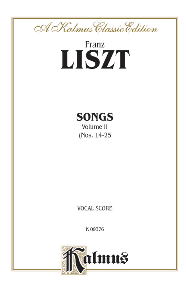 Liszt: Songs, Volume II, Nos. 14-25 (Italian or German) Sheet Music Preview