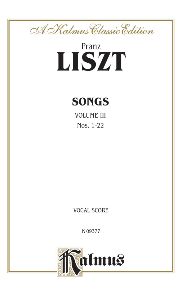 Liszt: Songs, Volume III, Nos. 1-22 (German) Sheet Music Preview