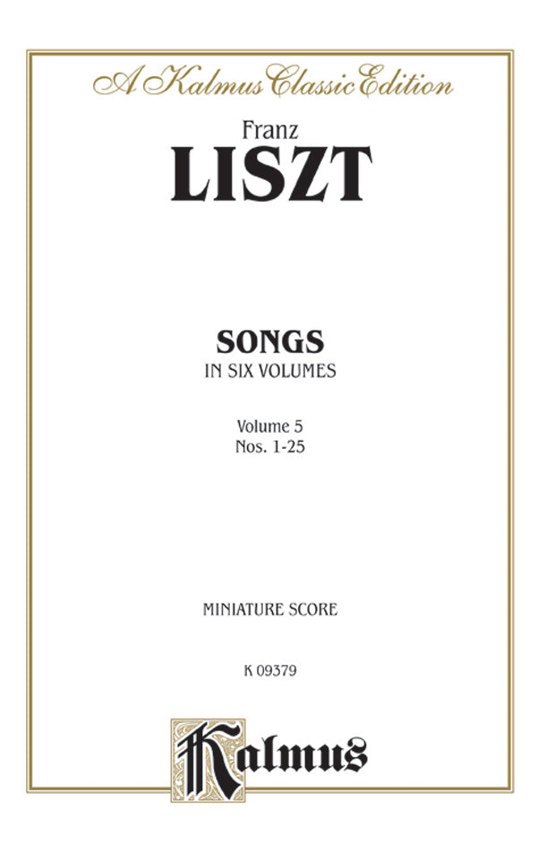Liszt: Songs, Volume V, Nos. 1-25 (German) Sheet Music Preview