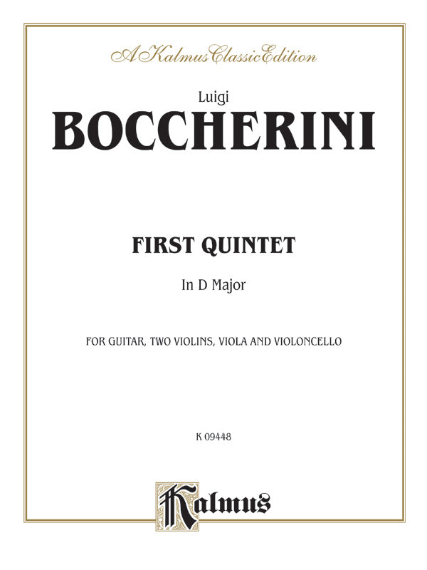 Boccherini: First Quintet in D Major, for Two Violins, Viola, Cello and Guitar Sheet Music Preview