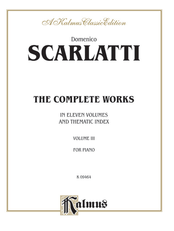 Scarlatti: The Complete Works, Volume III Sheet Music Preview