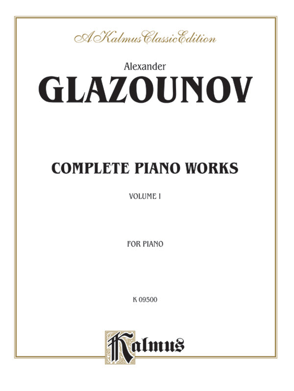 Glazunov: Complete Works (Volume I) Sheet Music Preview
