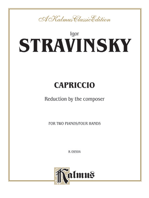 Stravinsky: Capriccio Sheet Music Preview