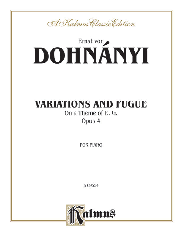 Dohnányi: Variation & Fugue (on a theme of E.G.), Op. 4 Sheet Music Preview
