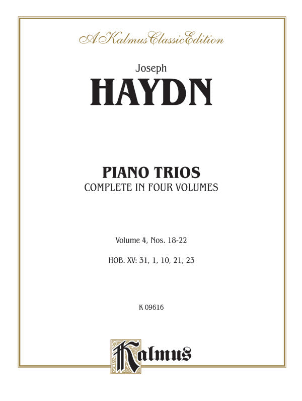 Trios for Violin, Cello and Piano, Volume IV (Nos. 18-22, HOB. XV: 31, 1, 10, 21, 23) Cover Image