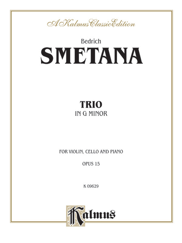 Smetana: Trio in G Minor, Op. 15 Sheet Music Preview