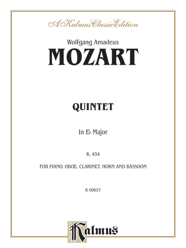 Mozart: Quintet, in E flat Major (K. 454) Sheet Music Preview