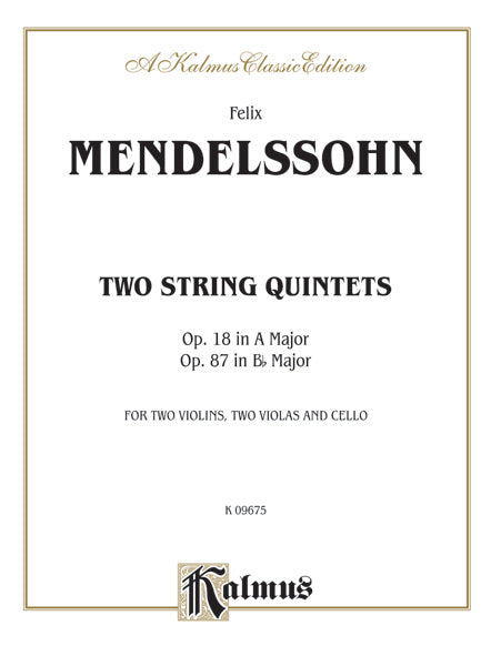 Two String Quintets, Opus 18 (A Major) & Opus 87 (B-flat Major) Cover Image