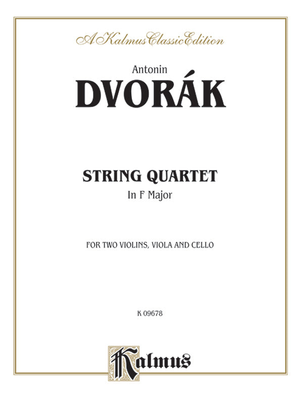 Dvorák: Quartet in F Minor, Op. 9 Sheet Music Preview