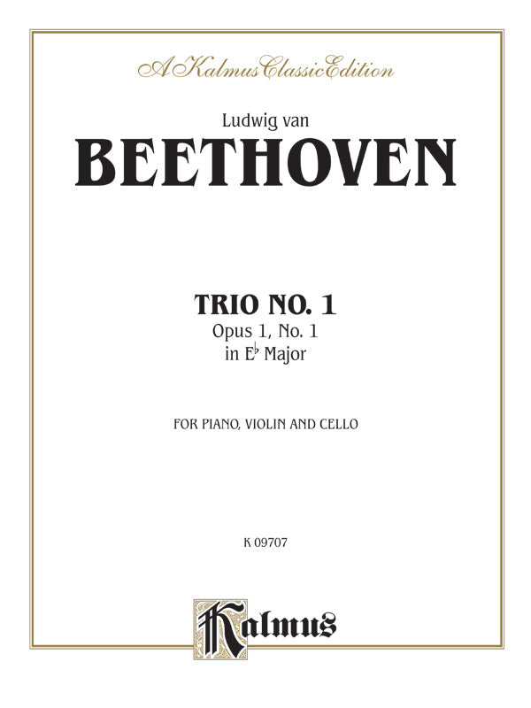 Beethoven: Trio No. 1, Op. 1, No. 1, in E flat Major (for piano, violin, and cello) Sheet Music Preview