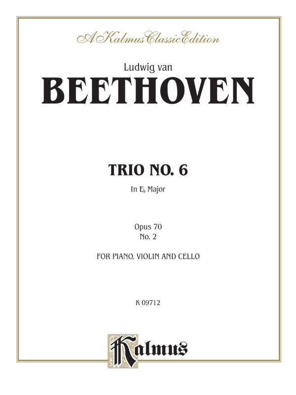 Beethoven: Trio No. 6, in E flat Major, Op. 70, No. 2 (for piano, violin, and cello) Sheet Music Preview