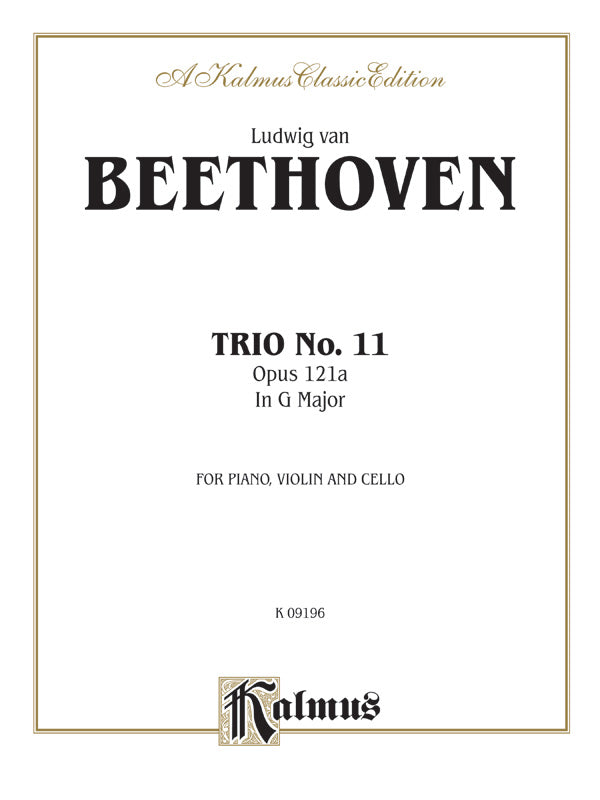 Beethoven: Trio No. 11, Op. 121a, in G Major (for piano, violin, and cello) Sheet Music Preview