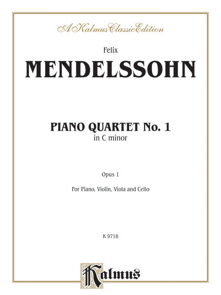 Mendelssohn: Piano Quartet No. 1 in C Minor, Op. 1 Sheet Music Preview