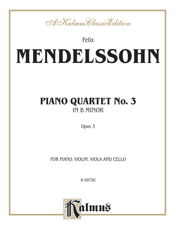 Piano Quartets No. 3 in B Minor, Opus 3 Cover Image