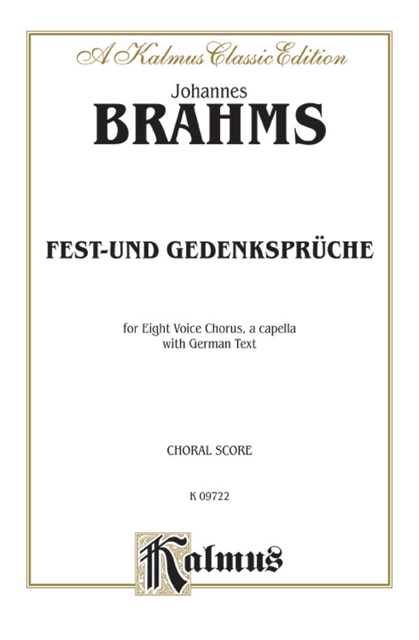Fest-und Gedenksprüche, Opus 109 Cover Image
