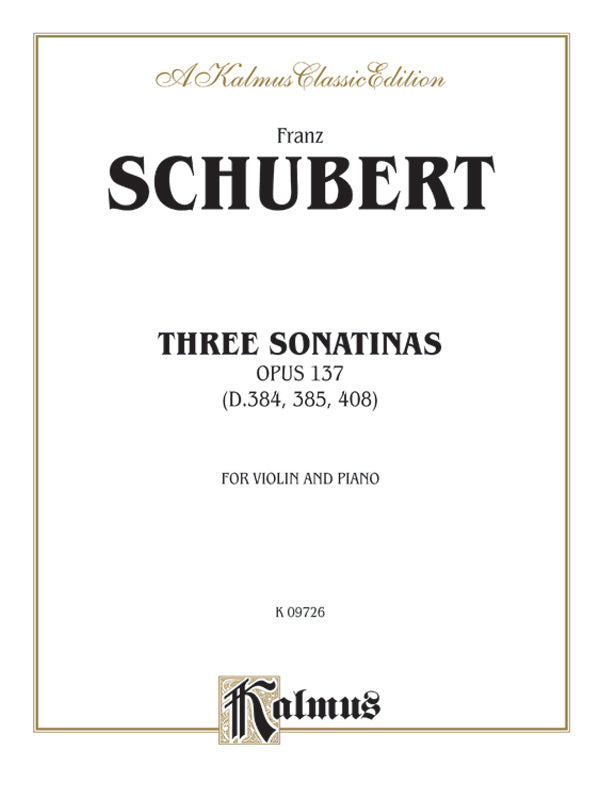 Schubert: Three Sonatas, Op. 137 Sheet Music Preview