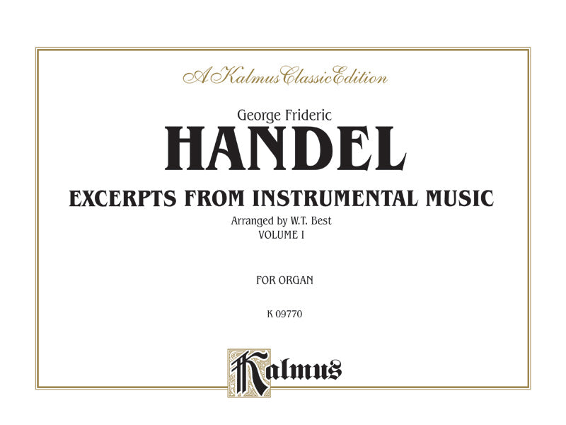 Handel: Extracts from Instrumental Music (Arr. Best), Volume I Sheet Music Preview