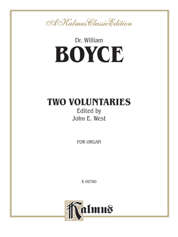 Boyce: Two Voluntaries (Ed. West) Sheet Music Preview
