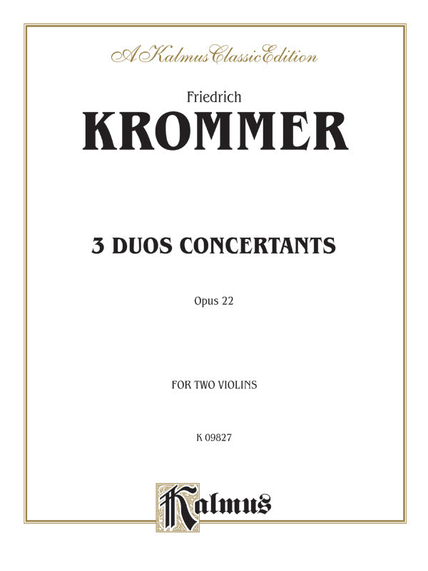 Krommer: Three Duos Concertants, Op. 22 Sheet Music Preview