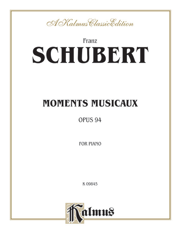 Schubert: Moments Musicaux, Op. 94 Sheet Music Preview