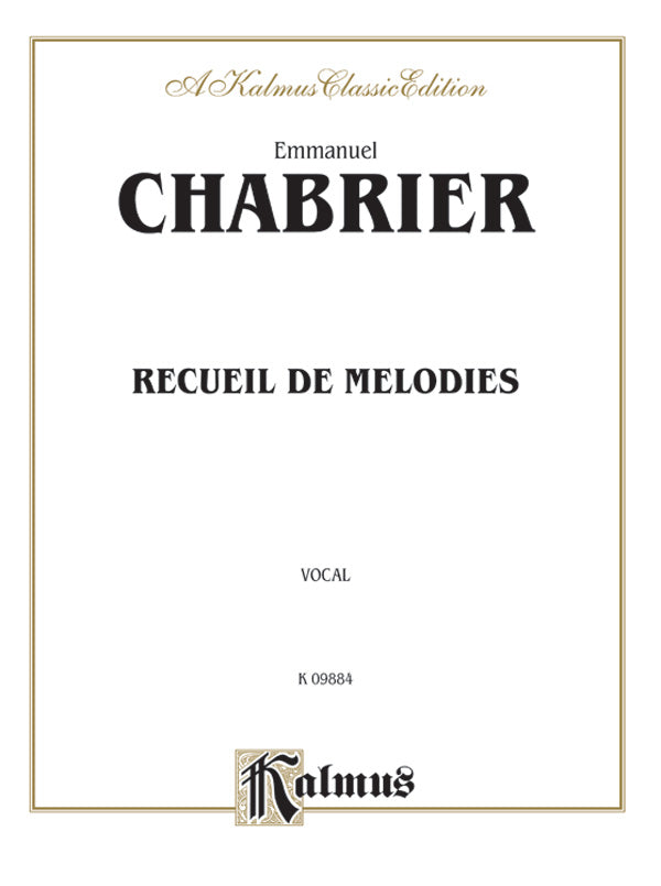 Chabrier: Recueil de Melodies Sheet Music Preview