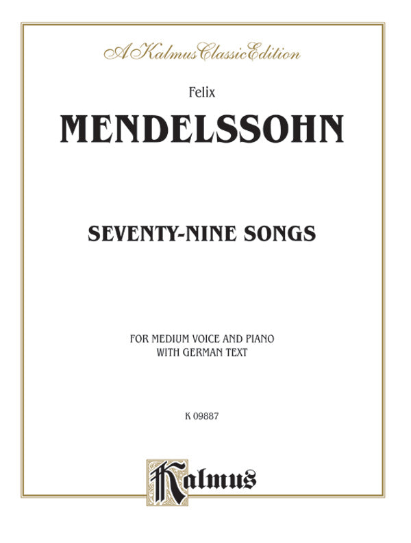 Mendelssohn: 79 Songs, Medium Voice (German) Sheet Music Preview
