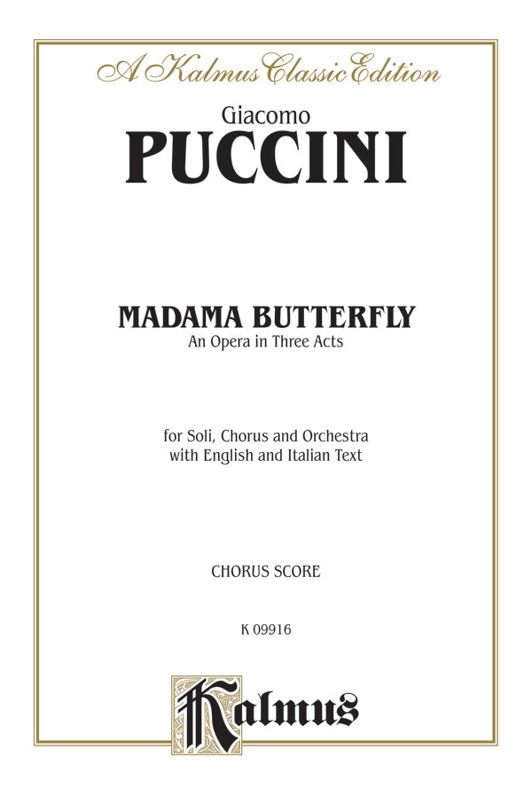 Madame Butterfly, An Opera in Three Acts Cover Image