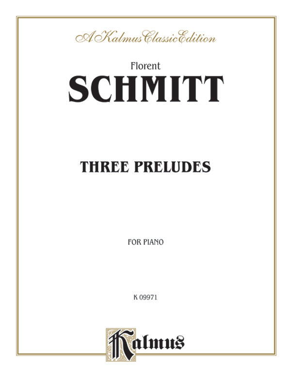 Schmitt: Three Preludes Sheet Music Preview