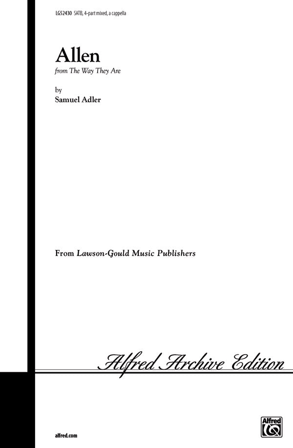 Allen (from <I>The Way They Are</I>) Sheet Music Preview