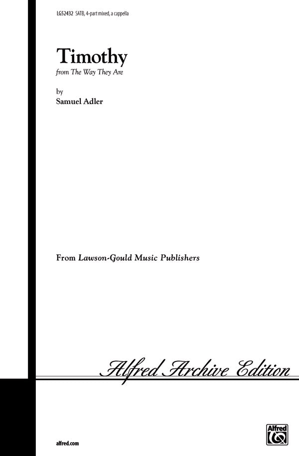 Timothy (from <I>The Way They Are</I>) Sheet Music Preview