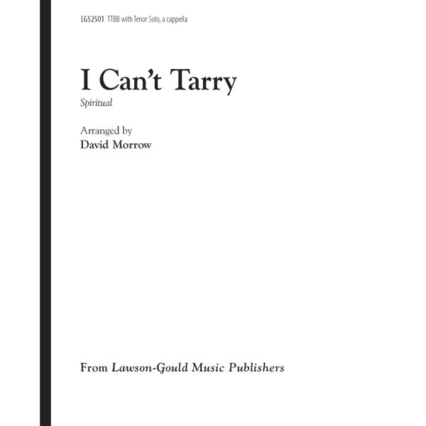 I Can't Tarry Sheet Music Preview