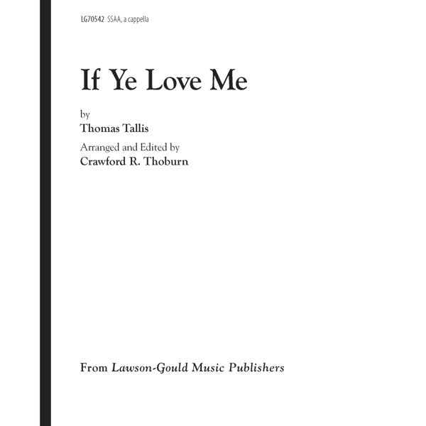If Ye Love Me Sheet Music Preview