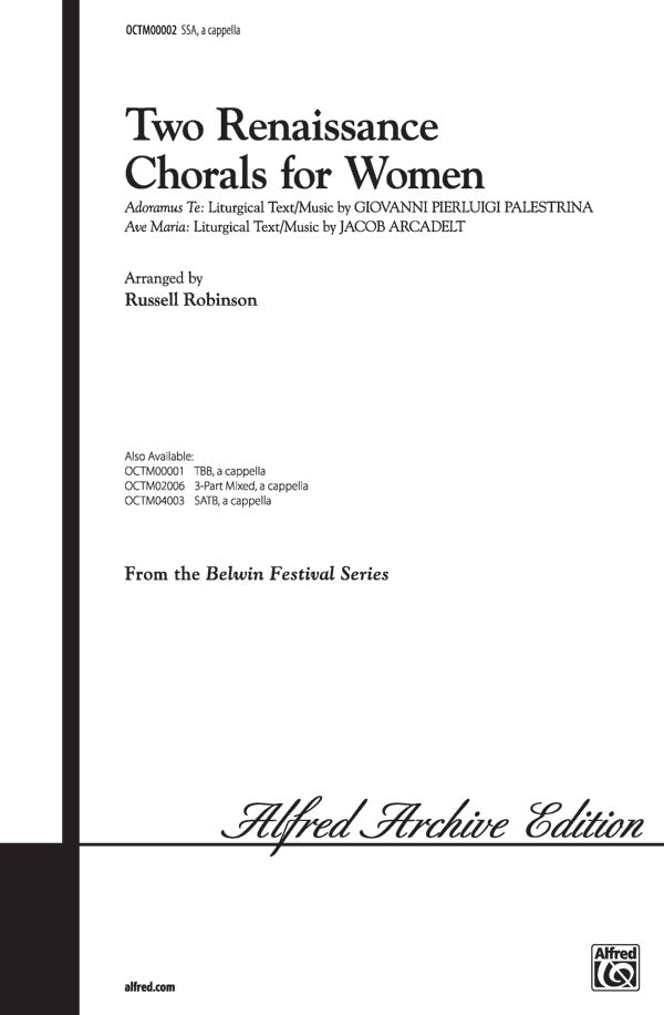 Two Renaissance Chorals (Adoramus Te / Ave Maria) Sheet Music Preview