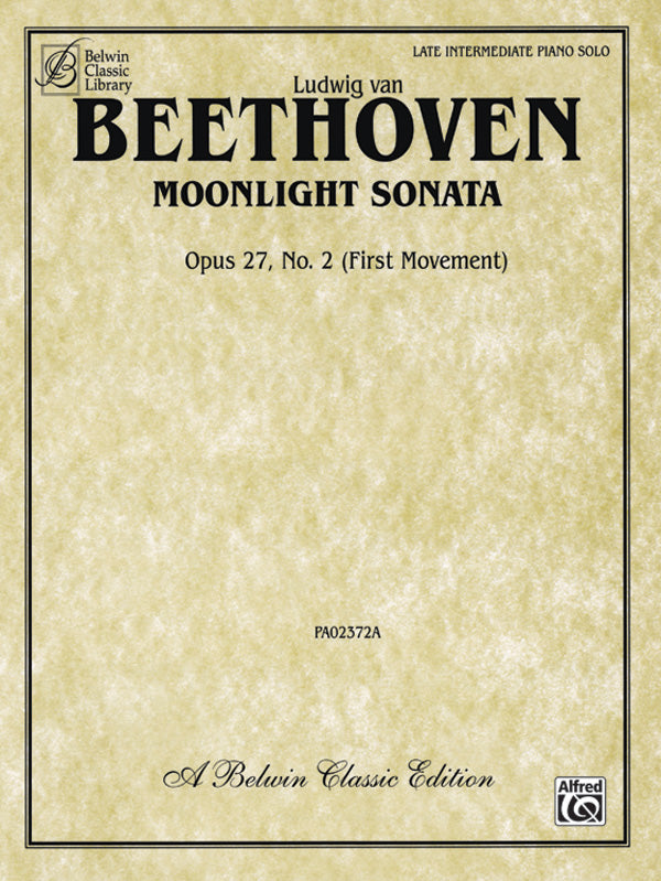 Moonlight Sonata, Opus 27, No. 2 (First Movement) Cover Image