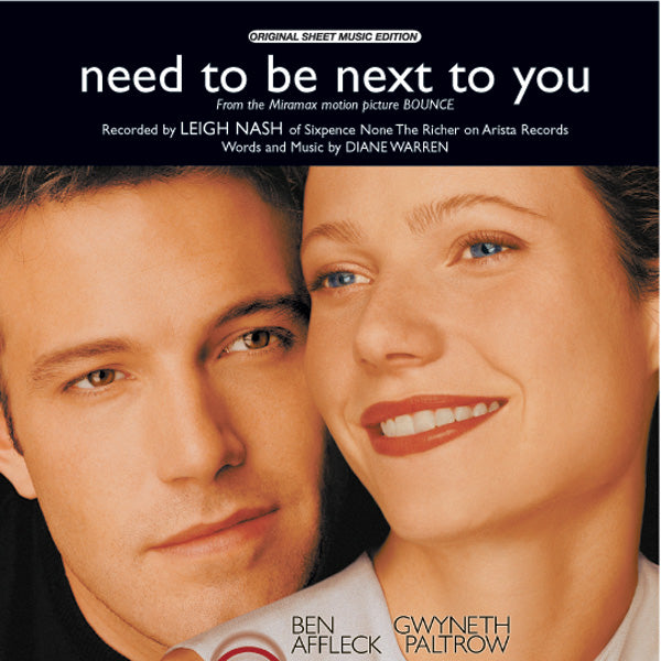 Need to Be Next to You (from Bounce) Sheet Music Preview