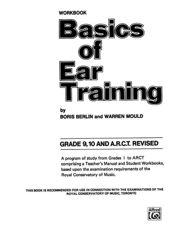 Basics of Ear Training, Grade 9-10 ARCT Cover Image