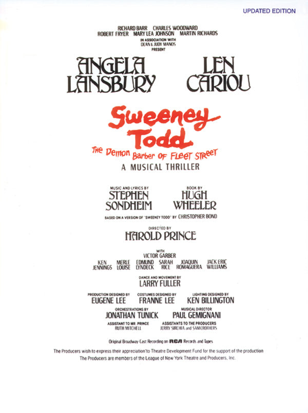 Sweeney Todd (The Demon Barber of Fleet Street) (Revised Edition) Cover Image
