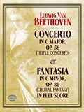 Concerto in C Major, Op. 56 (Triple Concerto): and Fantasia in C Minor, Op. 80 (Choral Fantasy) in Full Score Cover Image