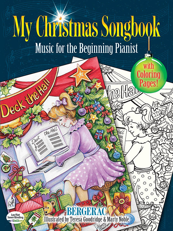 My Christmas Songbook: Music for the Beginning Pianist (Includes Coloring Pages!) Cover Image