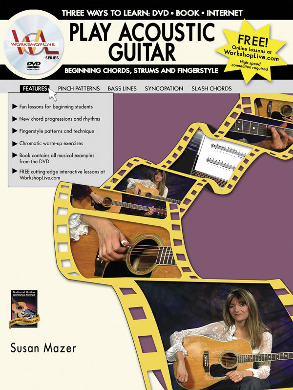 Play Acoustic Guitar: Beginning Chords, Strums, and Fingerstyle Cover Image