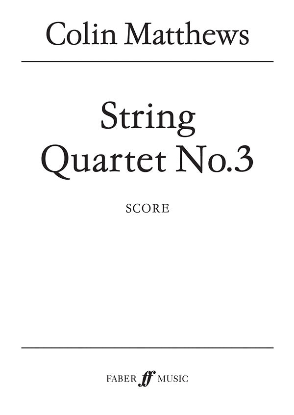 String Quartet No. 3 Cover Image