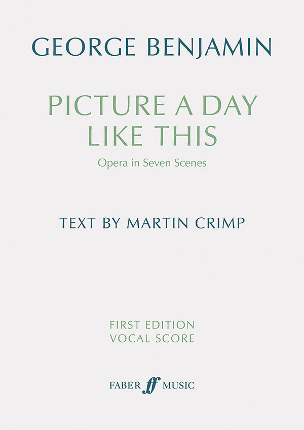 Picture a day like this (First Edition Vocal Score) Cover Image
