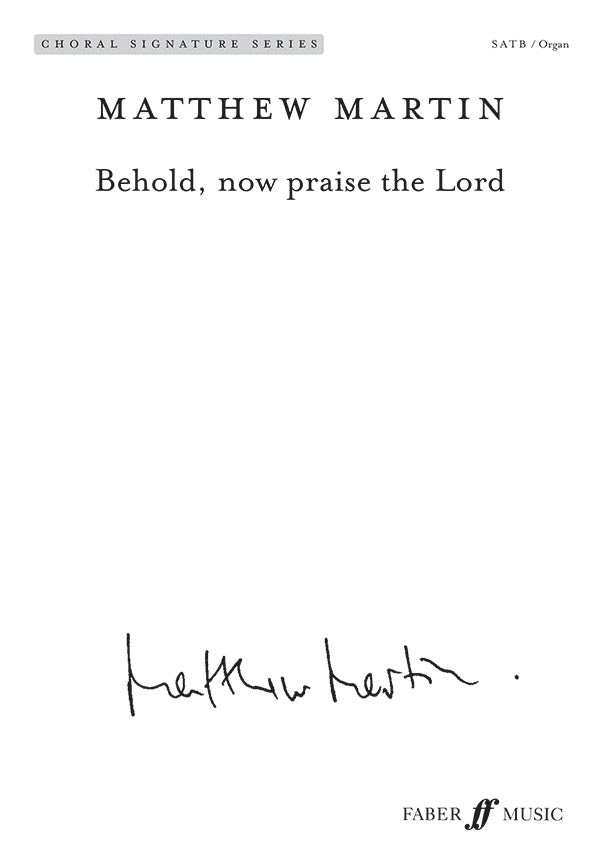 Behold, Now Praise the Lord Cover Image
