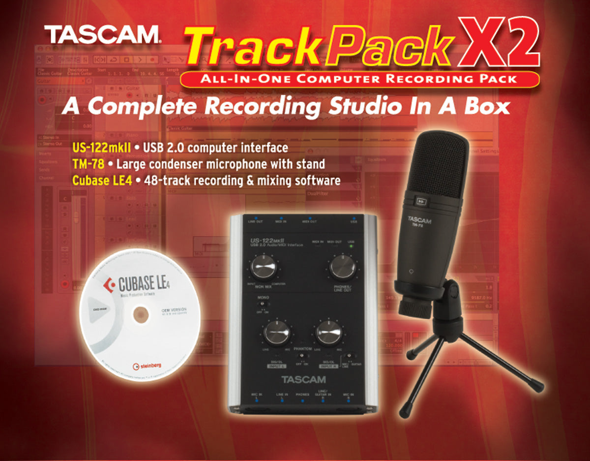 Tascam TrackPack X2 Computer Recording Starter Pack: Pro Audio ...