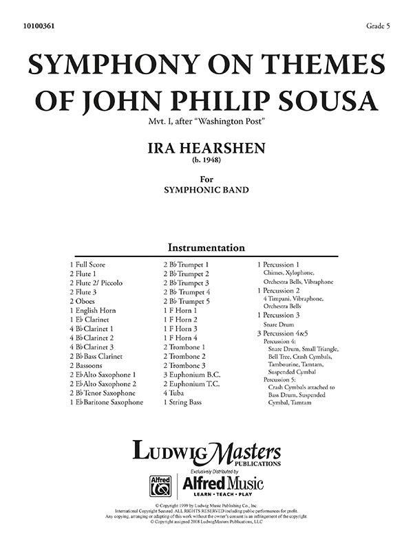Symphony on Themes of John Philip Sousa, Mvt. 1 after "The Washington Post" Cover Image
